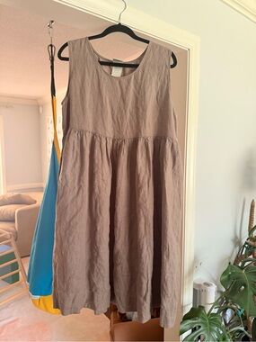 Son De Flor Smock Dress XL Taupe